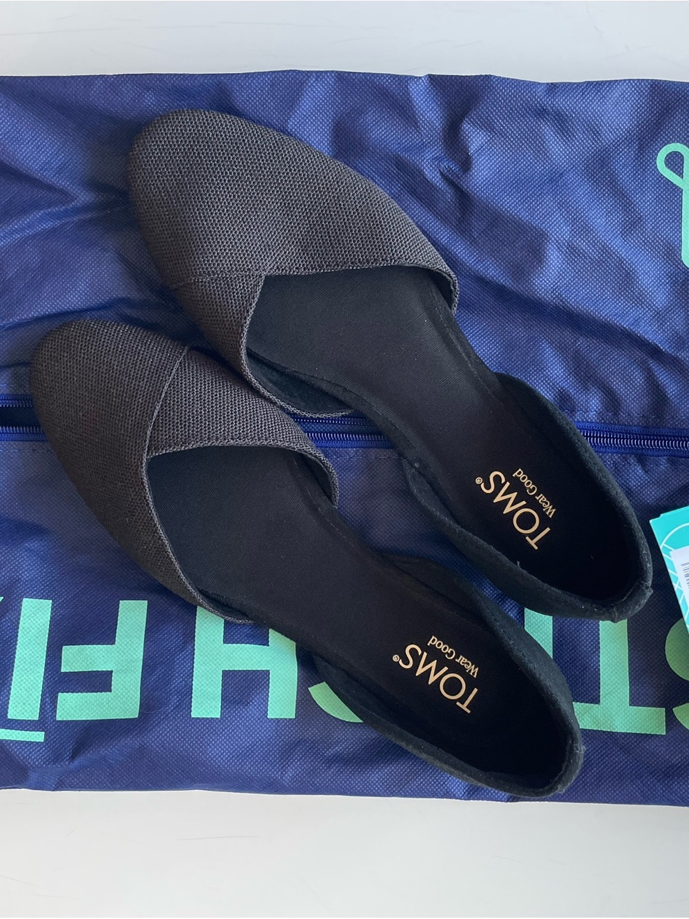 Tom’s Gemma D’Orsay Black Flat Size 9.5 NWT - Picture 10 of 11